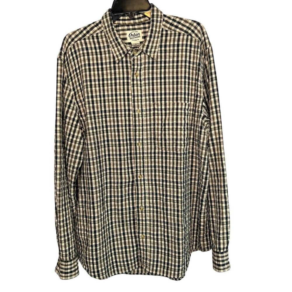 Orton Brothers XL Mens Plaid Long-Sleeve Button Down Shirt 100% Cotton Outdoors